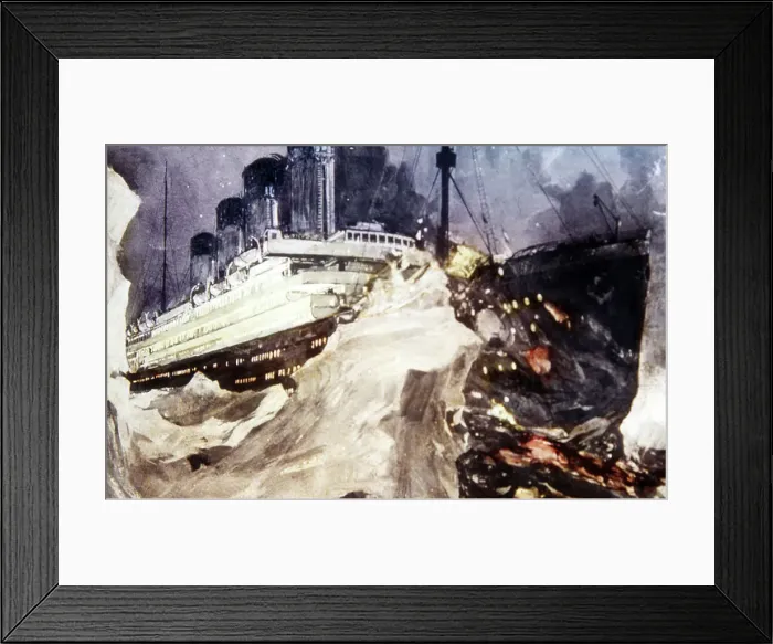 Framed Print : The Loss of the Titanic Magic Lantern Slide 1912 Framed Print : The Loss of the Titanic Magic Lantern Slide 1912