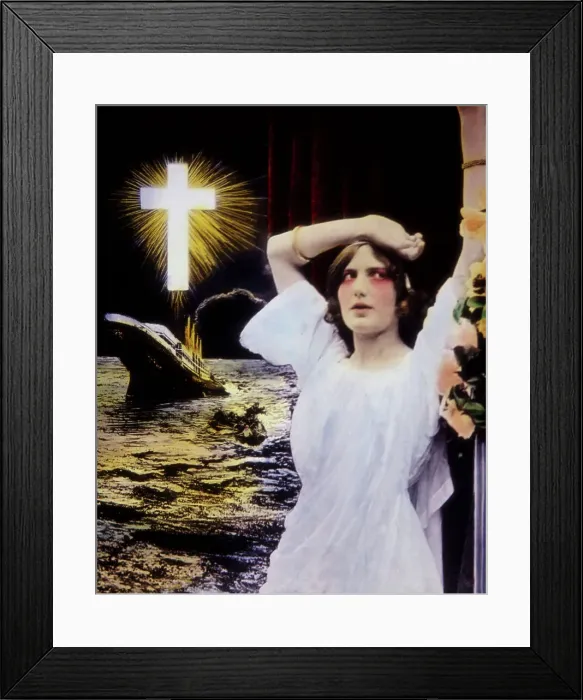Framed Print : The Loss of the Titanic Magic Lantern Slide 1912 Framed Print : The Loss of the Titanic Magic Lantern Slide 1912