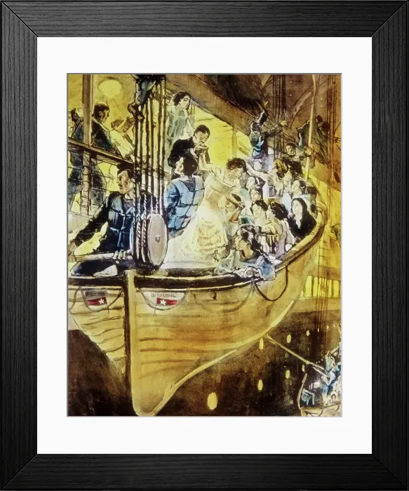 Framed Print : The Loss of the Titanic Magic Lantern Slide 1912
