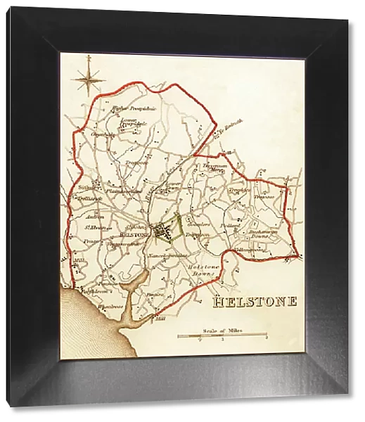 1832 Victorian Map of Helston