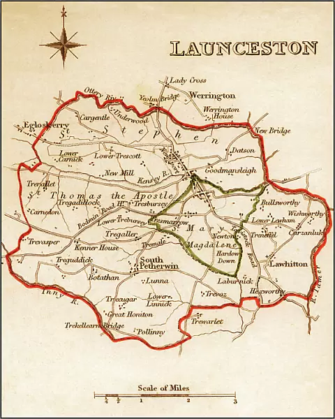 1832 Victorian Map of Launceston