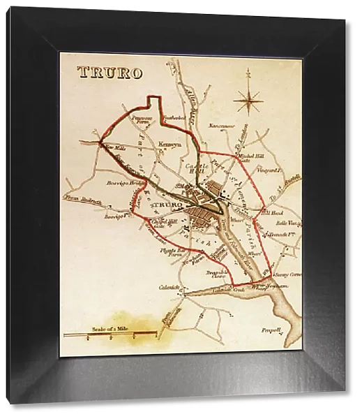 1832 Victorian Map of Truro