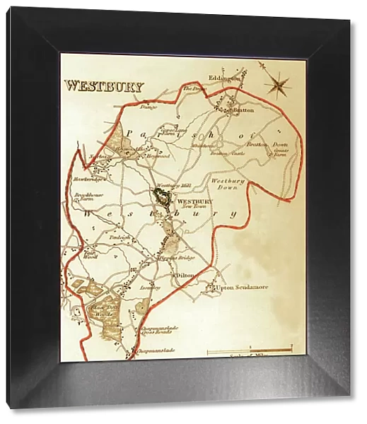 1832 Victorian Map of Westbury