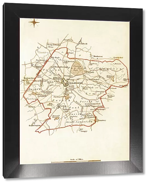 1832 Victorian Map of Malmesbury