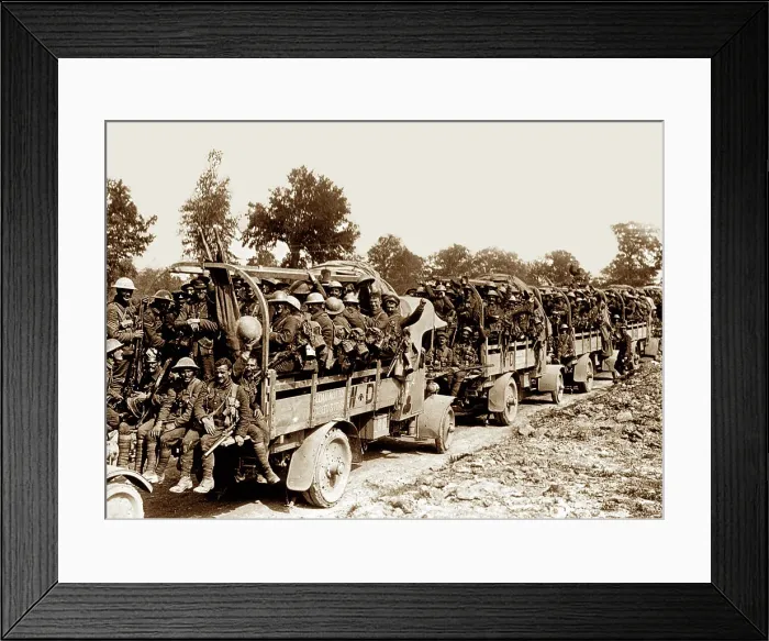 Framed Print : British Troops going to the Front WW1 Framed Print : British Troops going to the Front WW1