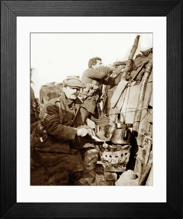 Framed Print : British Soldiers in a WW1 Trench Framed Print : British Soldiers in a WW1 Trench