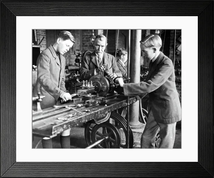 Framed Print : Boys at Harrow School making munitions during WW1 Framed Print : Boys at Harrow School making munitions during WW1