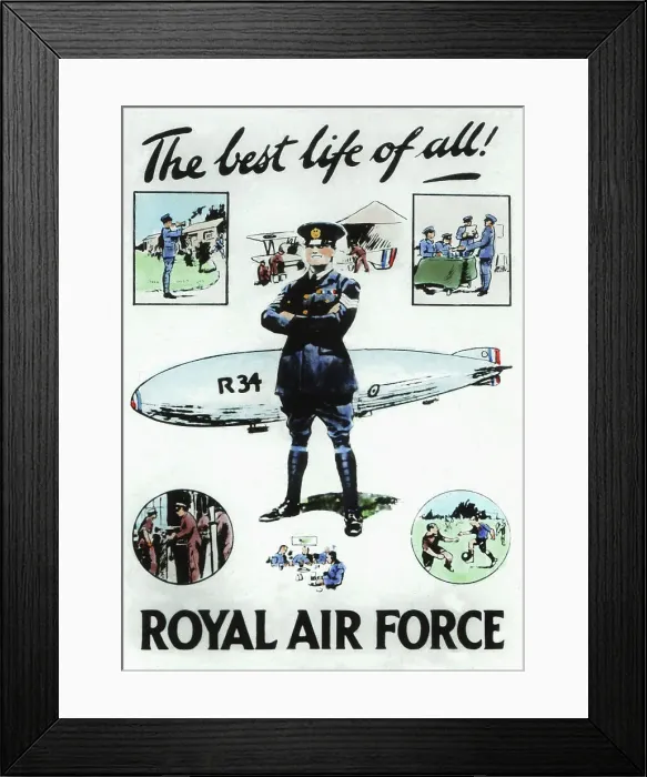 Framed Print : RAF Recruitment Poster early 1900s Framed Print : RAF Recruitment Poster early 1900s