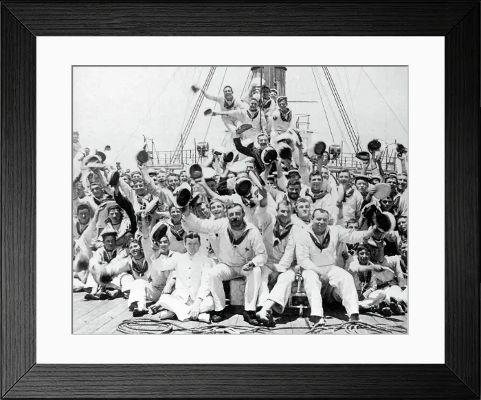 Framed Print : Marines on board H. M. S. Niobe during the Boer War Framed Print : Marines on board H. M. S. Niobe during the Boer War