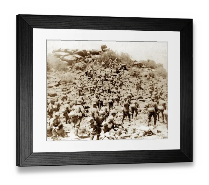 Framed Print : Boer War Suffolk Regiment storming a Kopje near Colesberg Framed Print : Boer War Suffolk Regiment storming a Kopje near Colesberg