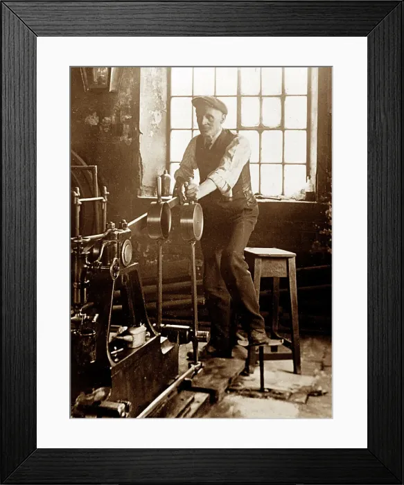 Framed Print : Working the cage engine at a coal mine