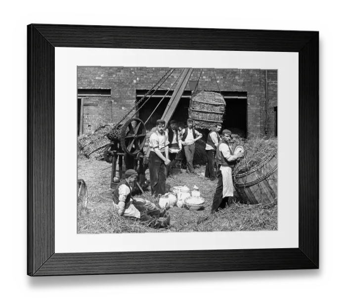 Framed Print : Packing finished goods in a pottery factory Framed Print : Packing finished goods in a pottery factory