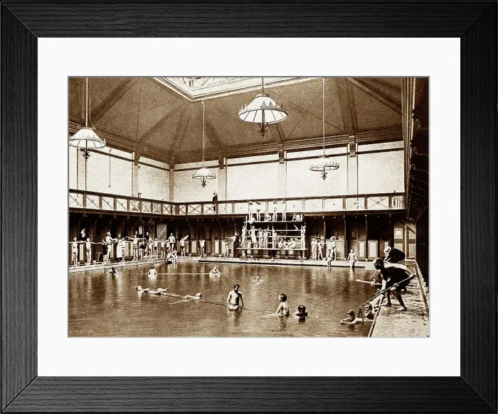 Framed Print : Kensington Public Baths, London, early 1900s Framed Print : Kensington Public Baths, London, early 1900s