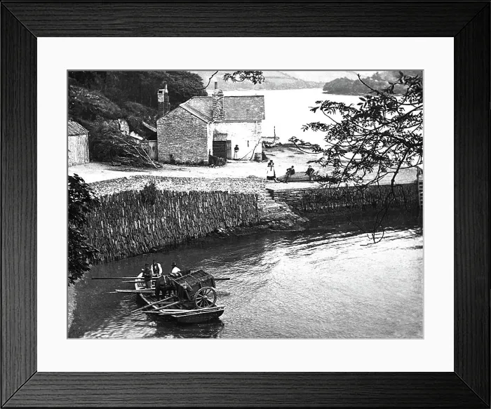 Framed Print : King Harry's Ferry Cornwall Victorian period Framed Print : King Harry's Ferry Cornwall Victorian period