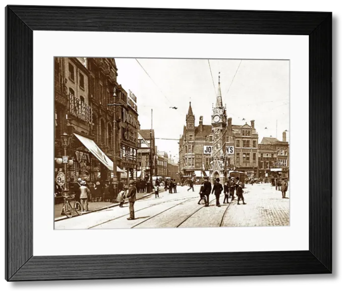 Framed Print : The Clock Tower, Leicester, early 1900s Framed Print : The Clock Tower, Leicester, early 1900s