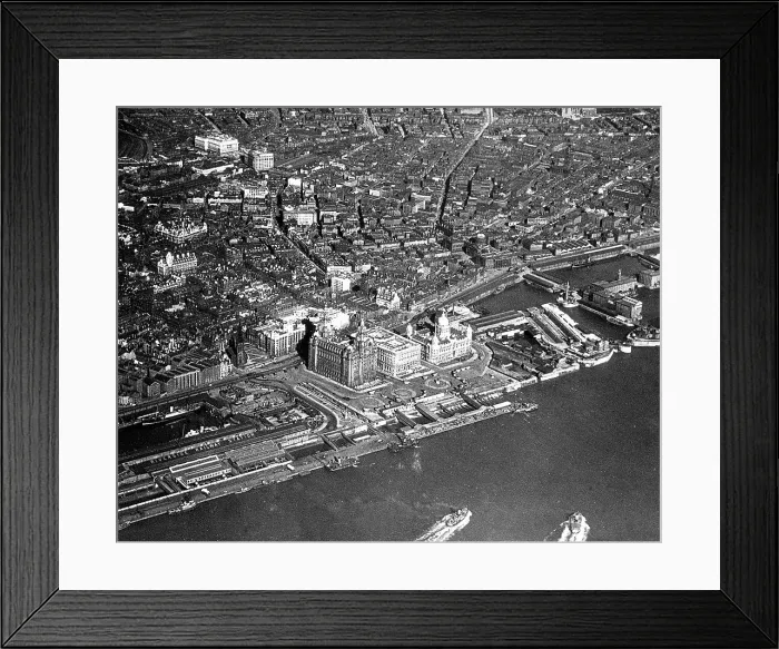 Framed Print : Liverpool from the air probably 1920s Framed Print : Liverpool from the air probably 1920s