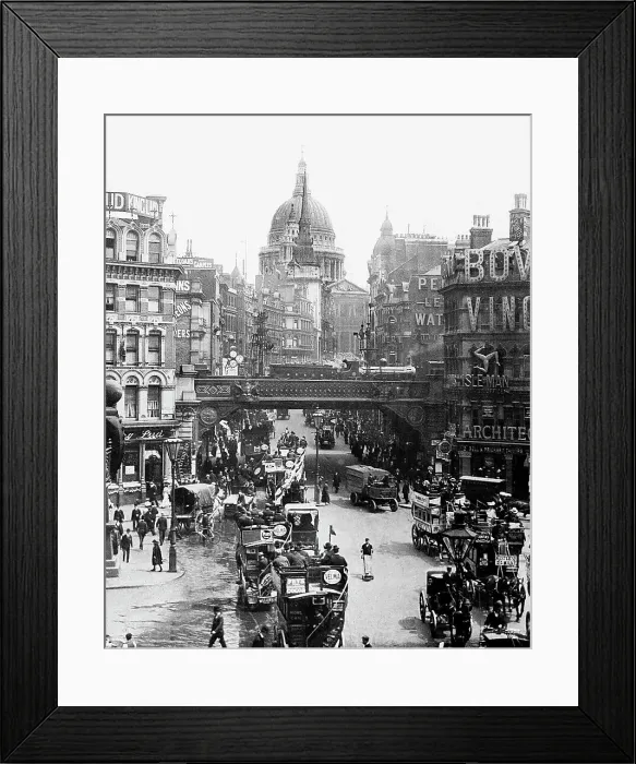 Framed Print : Ludgate Circus London Victorian period Framed Print : Ludgate Circus London Victorian period