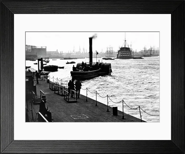Framed Print : Greenwich Pier River Thames London Victorian period Framed Print : Greenwich Pier River Thames London Victorian period