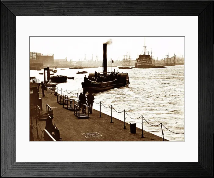 Framed Print : Greenwich Pier, London, Victorian period Framed Print : Greenwich Pier, London, Victorian period