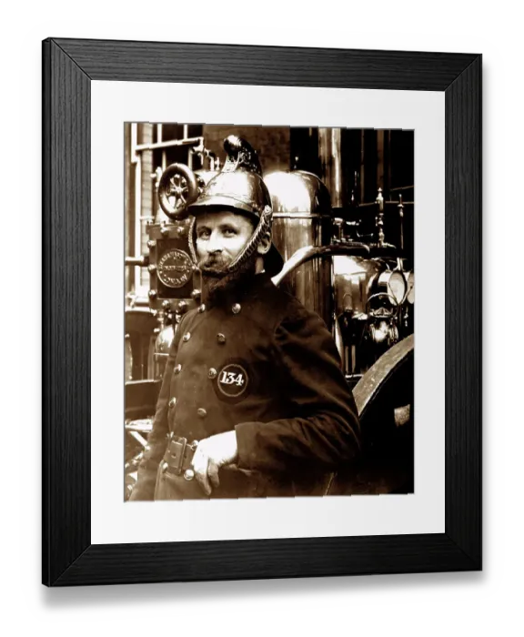 Framed Print : London Fireman, Victorian period Framed Print : London Fireman, Victorian period
