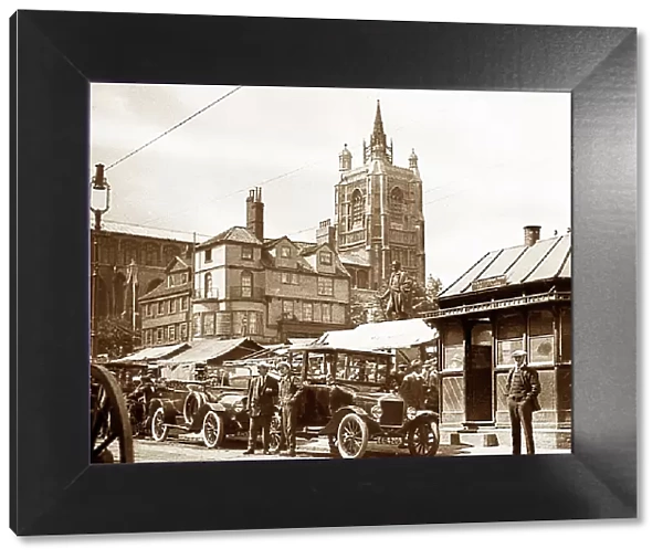 Norwich Market Place, early 1900s