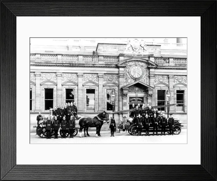 Framed Print : Fire Brigade, Port Sunlight, Wirral, early 1900s Framed Print : Fire Brigade, Port Sunlight, Wirral, early 1900s
