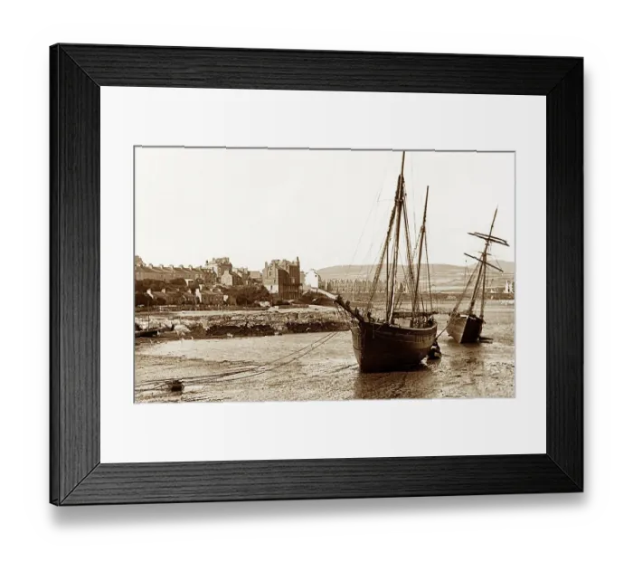 Framed Print : Fishing boats, Port St. Mary, Isle of Man, Victorian period