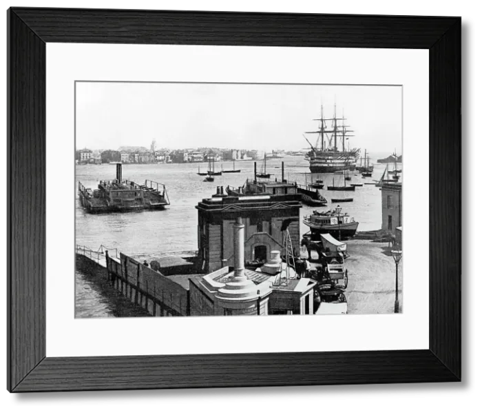 Framed Print : Portsmouth Ferry Victorian period Framed Print : Portsmouth Ferry Victorian period