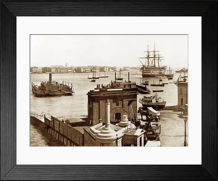 Framed Print : Portsmouth ferry, early 1900s Framed Print : Portsmouth ferry, early 1900s