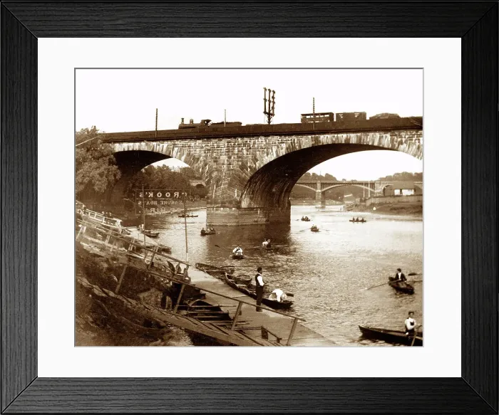 Framed Print : Boating on the Ribble, Preston, early 1900s Framed Print : Boating on the Ribble, Preston, early 1900s