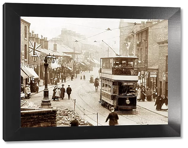 Tram on Bank Street, Rawtenstall in 1909