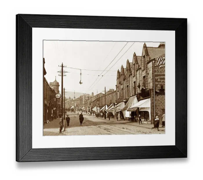 Framed Print : Bank Street, Rawtenstall, early 1900s Framed Print : Bank Street, Rawtenstall, early 1900s
