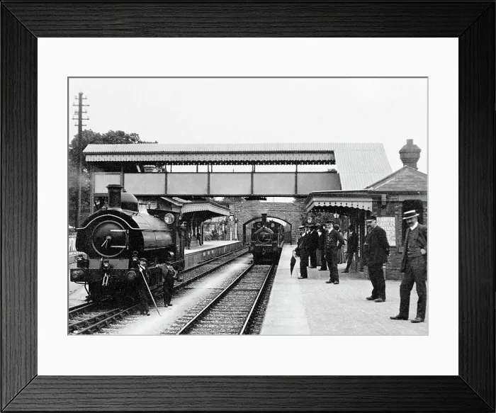 Framed Print : Shepton Mallet Railway Station Edwardian period Framed Print : Shepton Mallet Railway Station Edwardian period