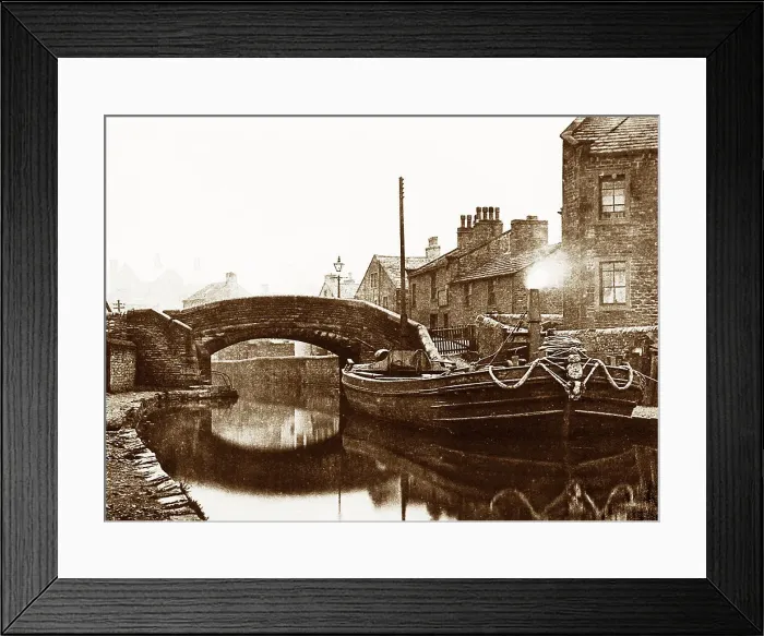 Framed Print : Leeds and Liverpool Canal Skipton Victorian period Framed Print : Leeds and Liverpool Canal Skipton Victorian period