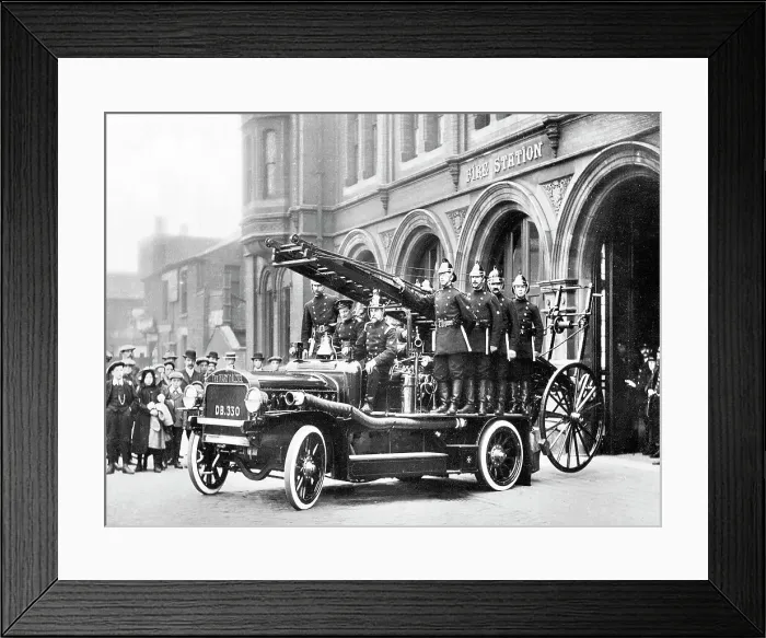 Framed Print : Stockport Fire Brigade Edwardian period Framed Print : Stockport Fire Brigade Edwardian period