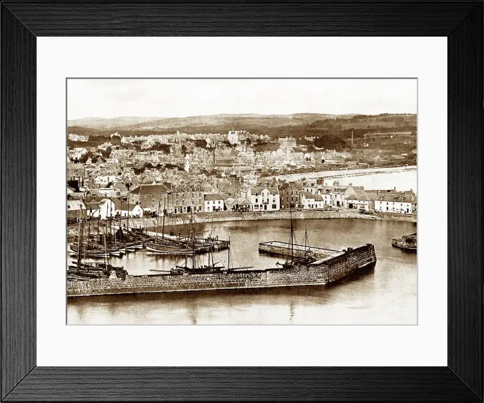 Framed Print : Stonehaven harbour, Victorian period Framed Print : Stonehaven harbour, Victorian period