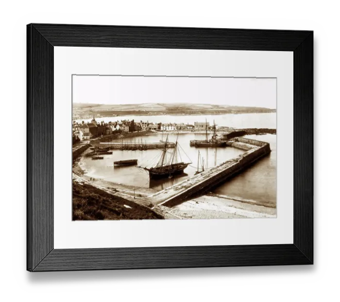 Framed Print : Stonehaven harbour, Victorian period Framed Print : Stonehaven harbour, Victorian period
