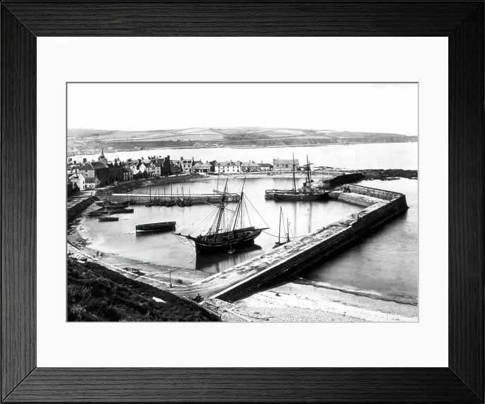 Framed Print : Stonehaven Harbour Victorian period Framed Print : Stonehaven Harbour Victorian period