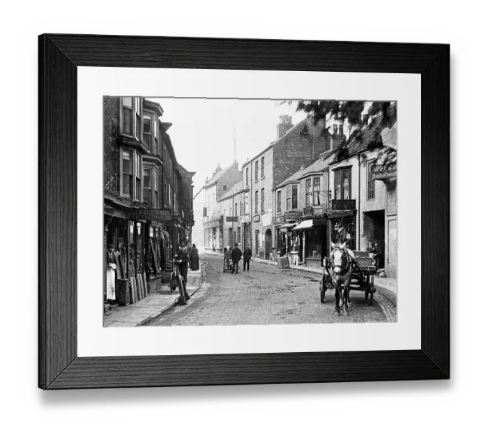Framed Print : Finkle Steet Thirsk Victorian period Framed Print : Finkle Steet Thirsk Victorian period