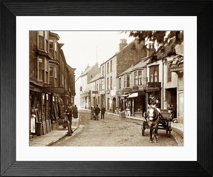 Framed Print : Finkle Street, Thirsk, Victorian period Framed Print : Finkle Street, Thirsk, Victorian period