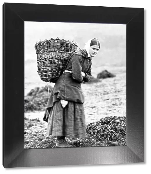 Carrying peat on the Isle of Skye, Victorian period