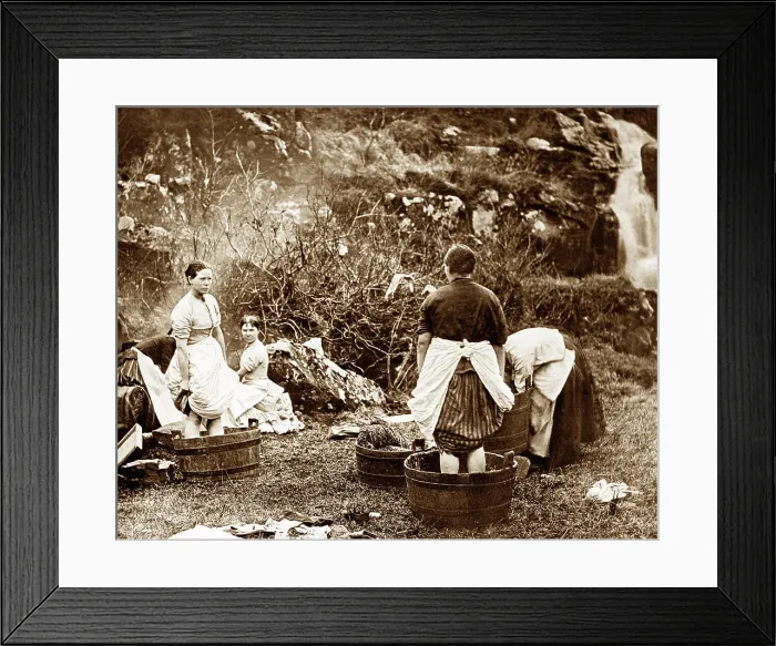 Framed Print : Washing day on Skye Victorian period Framed Print : Washing day on Skye Victorian period