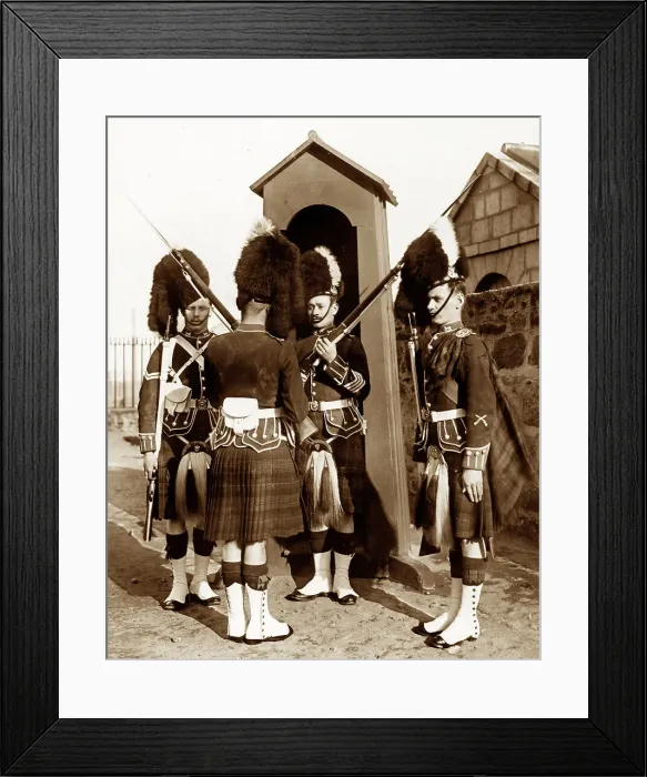 Framed Print : Gordon Highlander Edinburgh Castle Victorian period Framed Print : Gordon Highlander Edinburgh Castle Victorian period