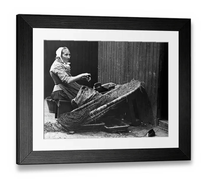 Framed Print : Montrose fish wife baiting the lines Victorian period Framed Print : Montrose fish wife baiting the lines Victorian period