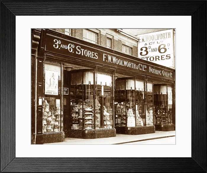 Framed Print : Woolworths 3d and 6d store Edwardian period Framed Print : Woolworths 3d and 6d store Edwardian period
