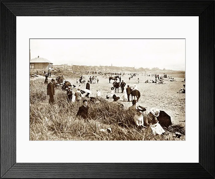 Framed Print : Carnoustie Beach, Scotland, early 1900s Framed Print : Carnoustie Beach, Scotland, early 1900s