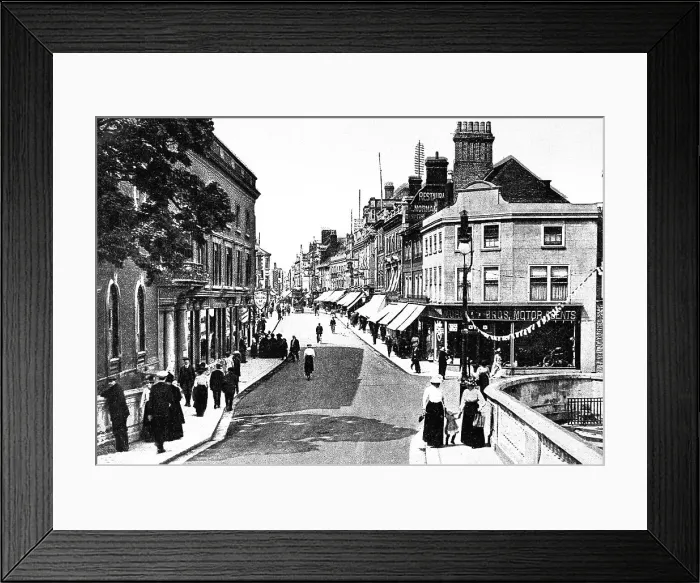 Framed Print : Bedford High Street early 1900s Framed Print : Bedford High Street early 1900s