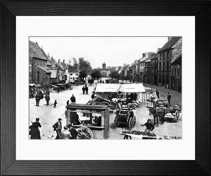 Framed Print : Market Place, Bishop Auckland, early 1900s Framed Print : Market Place, Bishop Auckland, early 1900s