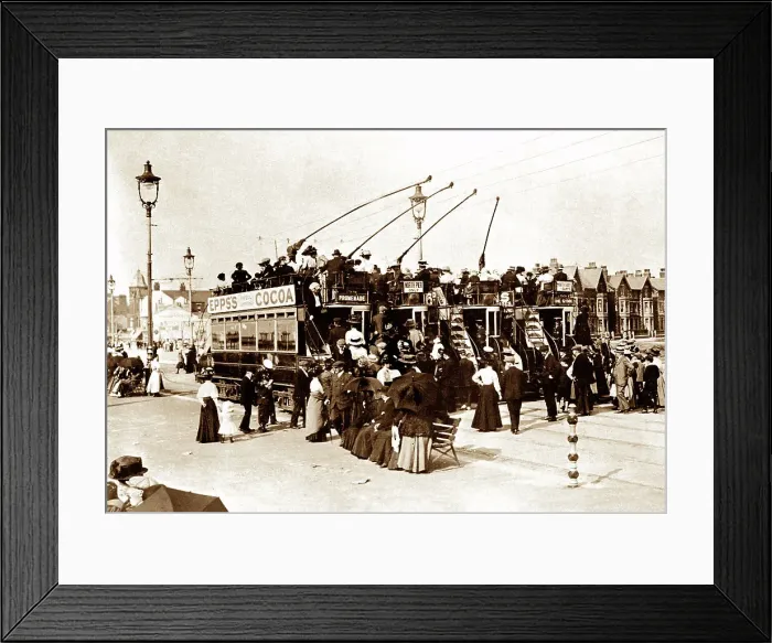 Framed Print : Blackpool South Shore Tram Terminus early 1900s Framed Print : Blackpool South Shore Tram Terminus early 1900s