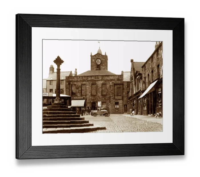 Framed Print : Alnwick Market Place probably 1920s Framed Print : Alnwick Market Place probably 1920s